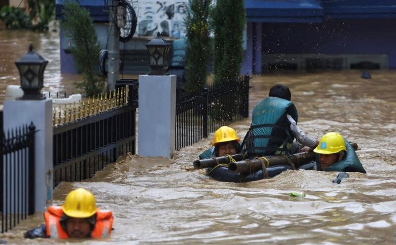 A flood in Nepal. Photo: Xinhua
