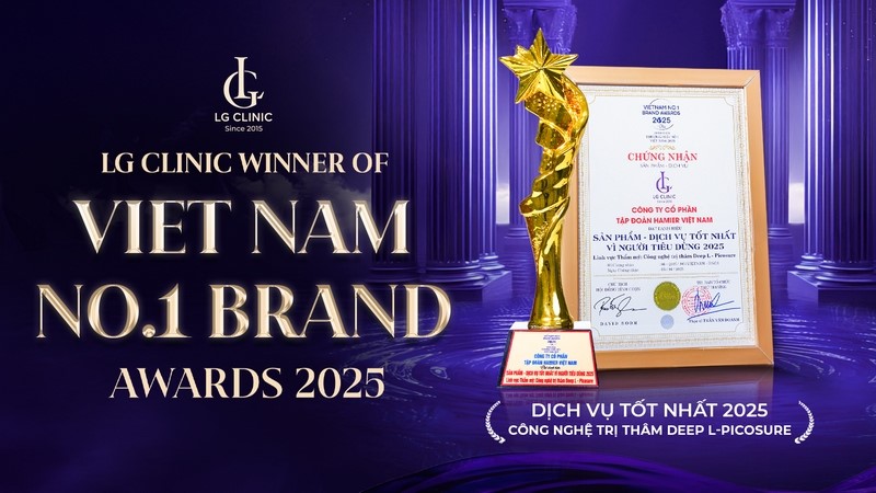Giai thuong danh dau cot moc quan trong trong hanh trinh 10 nam tao dung gia tri that cho lan da Viet. Anh: LG Clinic.