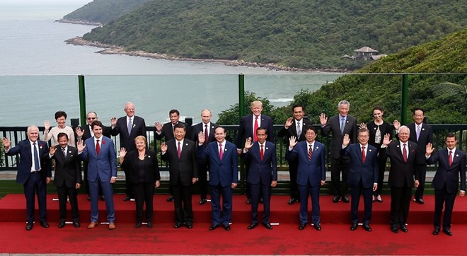 Lanh dao 21 nen kinh te thanh vien APEC du Hoi nghi Cap cao APEC tai Da Nang nam 2017. Anh: EPA
