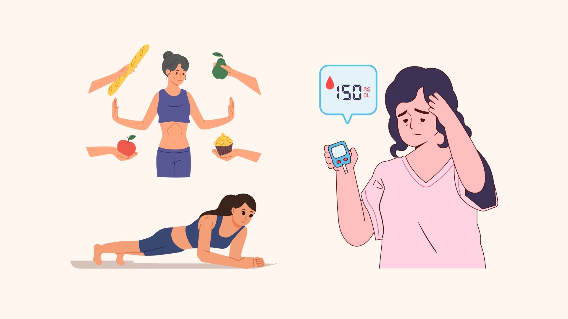 低血糖ショックの初期兆候。イラスト:リン・ダン