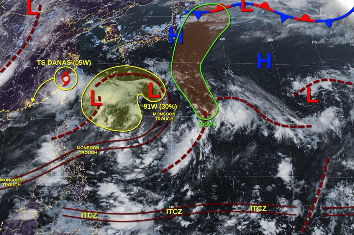 Hien co 3 he thong thoi tiet dang duoc theo doi gan Philppines: Anh: JTWC