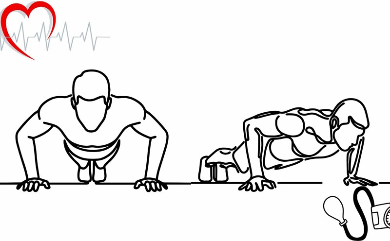 Push-ups have an effect on blood pressure. Graphics: Ha May