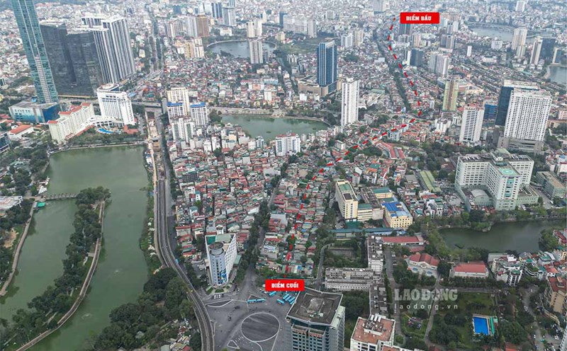 The Ring Road 1 project, Hoang Cau - Voi Phuc section, has been implemented for many years but has not been completed. Photo: Tung Giang