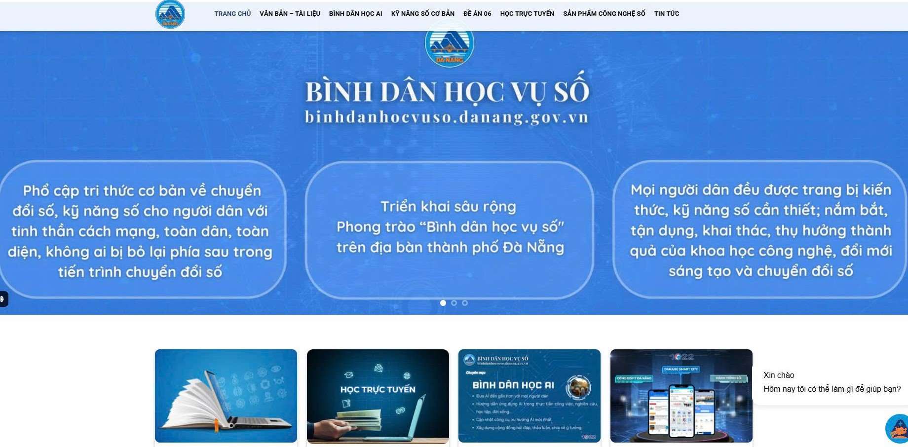 The interface of Da Nang's digital education website has just been put into operation. Photo: Tra Ban