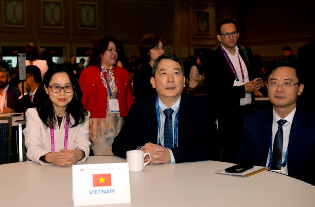 Tu ngay 11-14.5.2025, Thu truong Bo Tai chinh Cao Anh Tuan dan dau doan cong tac gom hon 130 thanh vien dai dien cho hon 100 doanh nghiep Viet Nam tham gia Hoi nghi Thuong dinh Dau tu SelectUSA Investment Summit 2025 tai My. Anh: TTXVN