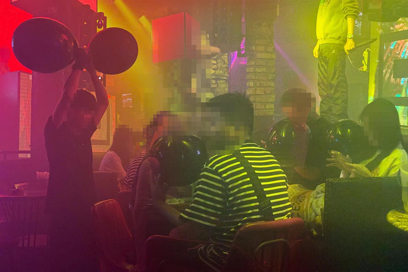 Le ballon souriant apparaît toujours et est utilise dans de nombreux restaurants et bars de Ho Chi Minh-Ville.