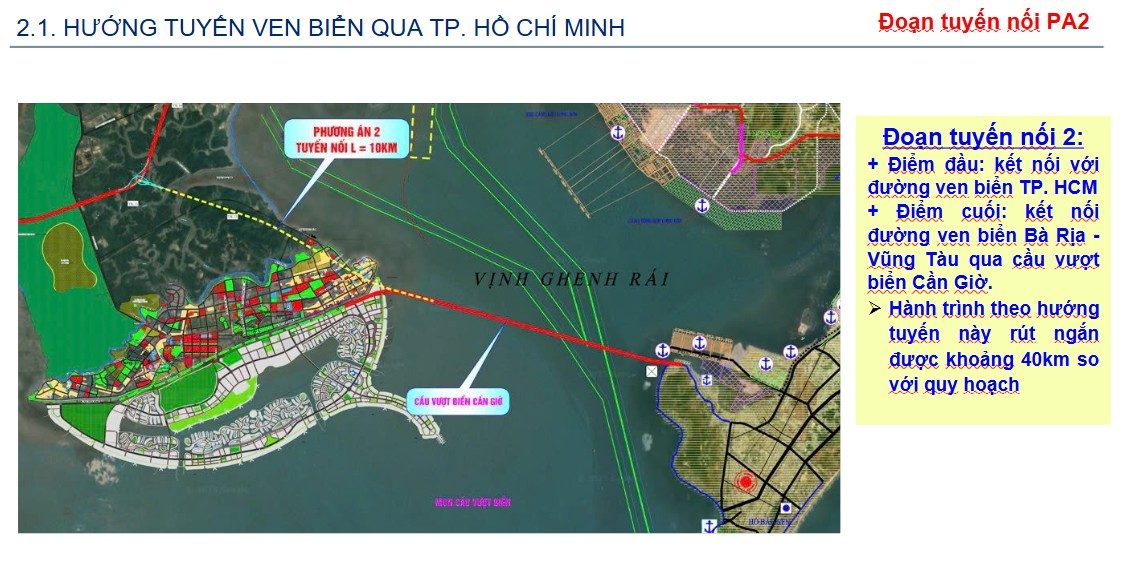 Phuong an 2 voi cau vuot bien Can Gio noi sang Ba Ria - Vung Tau. Anh: TEDI