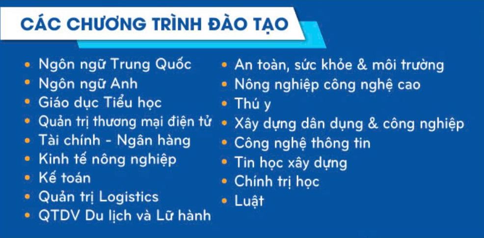 Cac chuong trinh dao tao tai Truong Dai hoc Ha Tinh.
