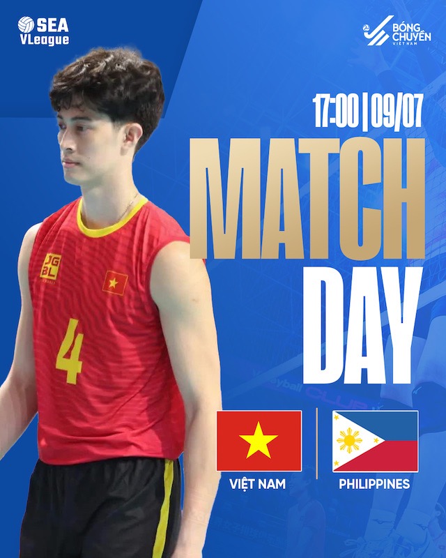 Tuyen bong chuyen nam Viet Nam gap Philippines tai SEA V.League 2025. Anh: VFV