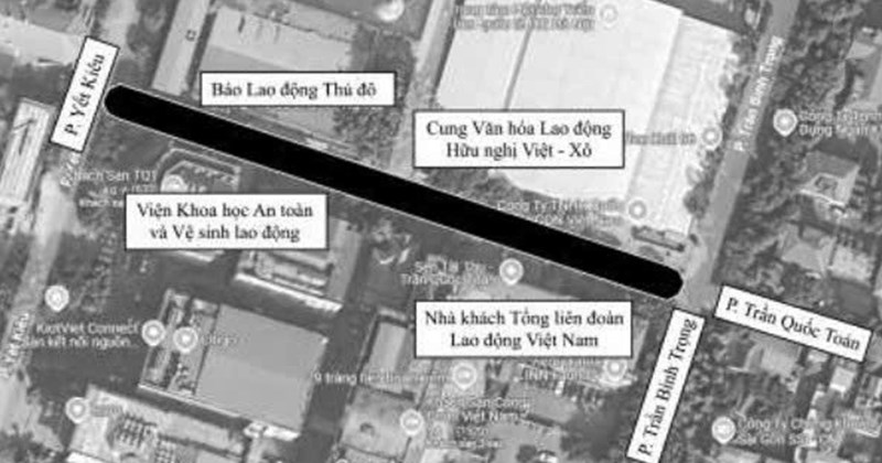 Doan duong duoc boi den du kien mang ten pho Hang Long. Anh: UBND TP Ha Noi