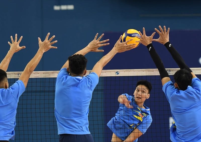 Doi tuyen bong chuyen nam Viet Nam. Anh: VFV