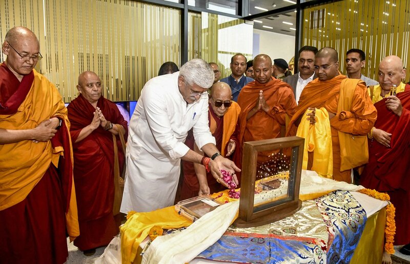 The relic of Buddha was returned to India. Photo: AFP