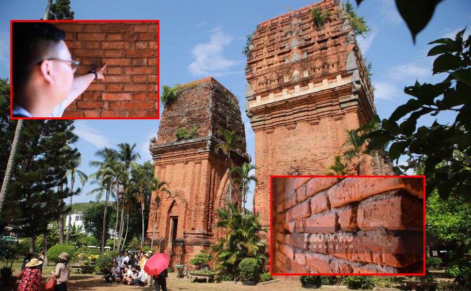 Gia Lai省の800年前のThap Doi遺跡は汚染され、絵が歪んでおり、観光客は憤慨しています。写真:ホアイ・フオン