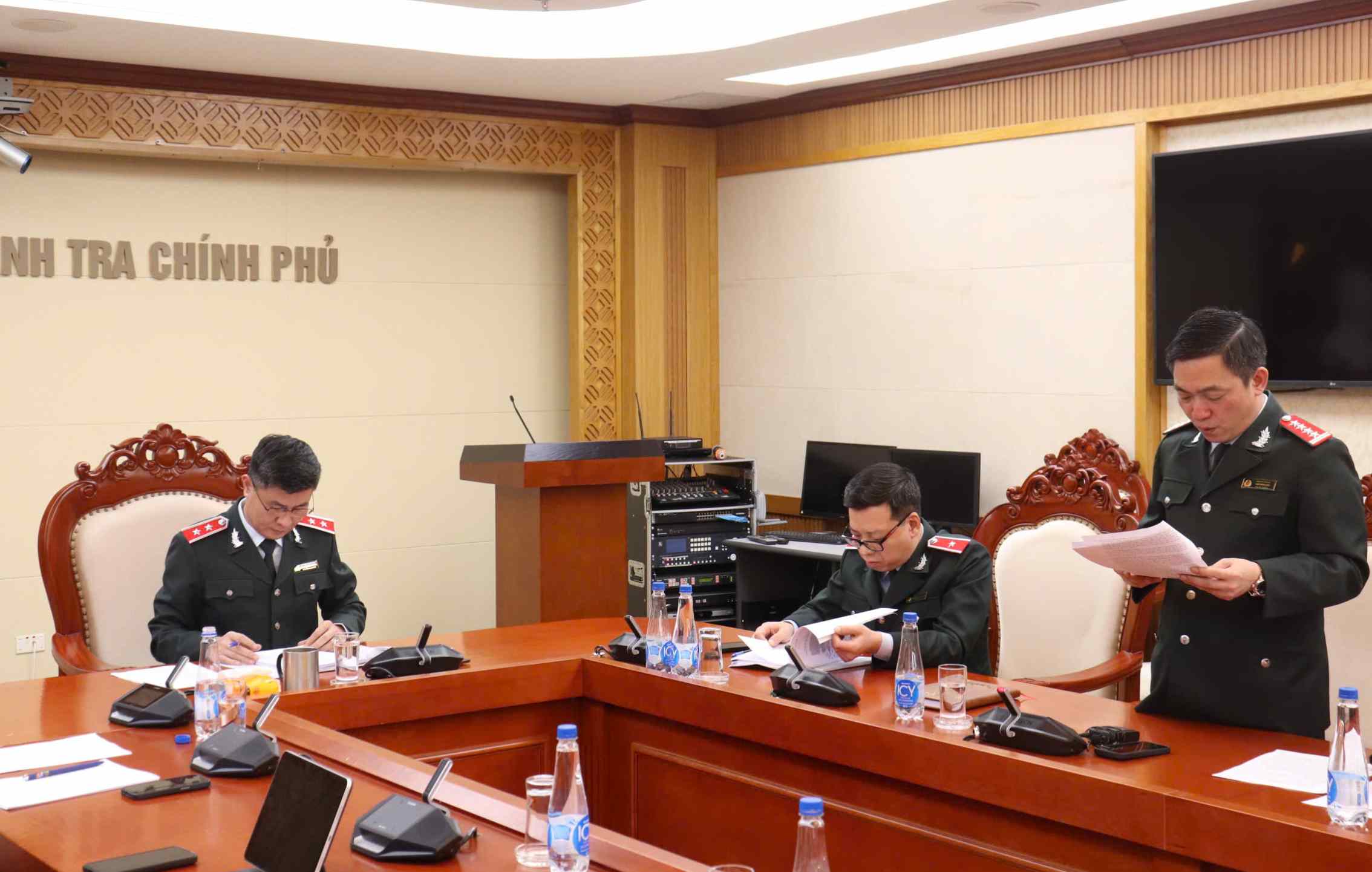 Hinh anh tai buoi cong bo ket luan thanh tra 2 du an benh vien tai Ha Nam. Anh: Thanh tra Chinh phu