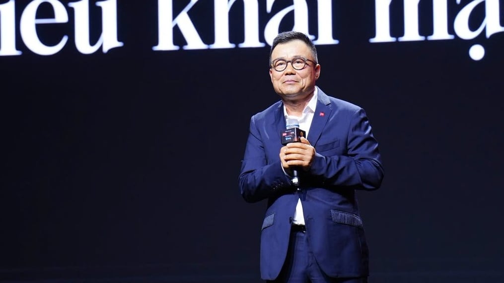 Doanh nhan Nguyen Duy Hung, Chu tich SSI phat bieu khai mac su kien. Anh: Phan Nguyen