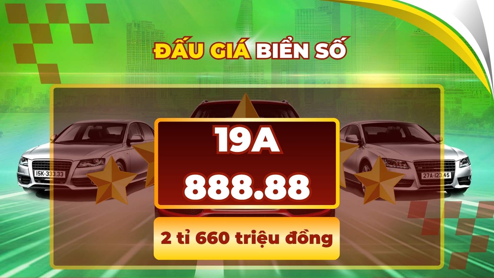La plaque d'immatriculation 19A-888.88 vaut pres de 3 milliards lors de la vente aux encheres du 1er août