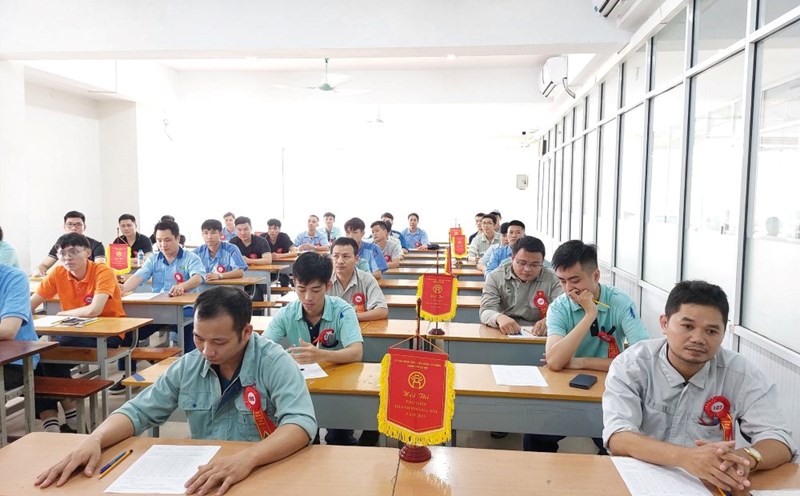 Candidates participating in the Hanoi City Skilled Workers Competition in 2023. Photo: Ngoc Anh