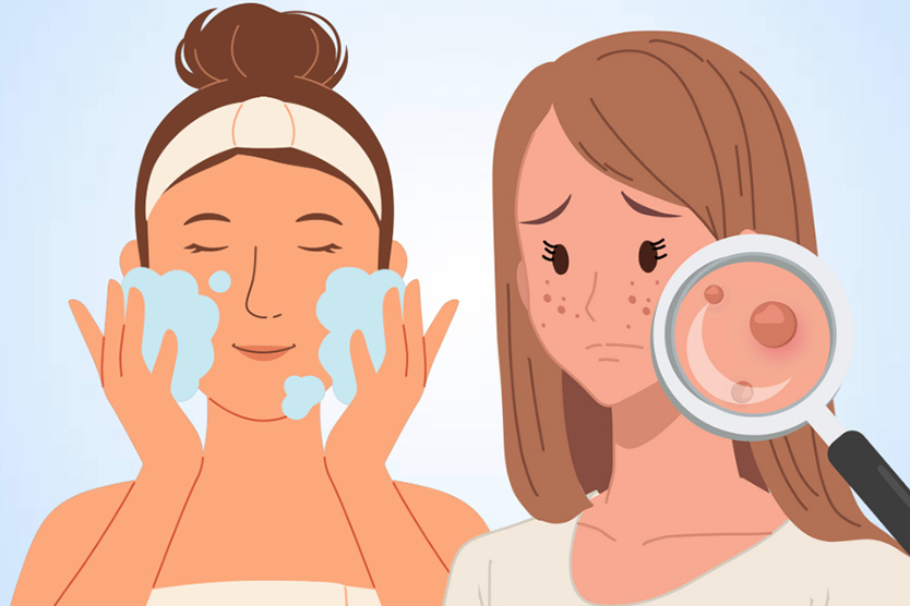 誤った洗顔は肌に害を及ぼす可能性があります。グラフィック:ティエン・ニャン