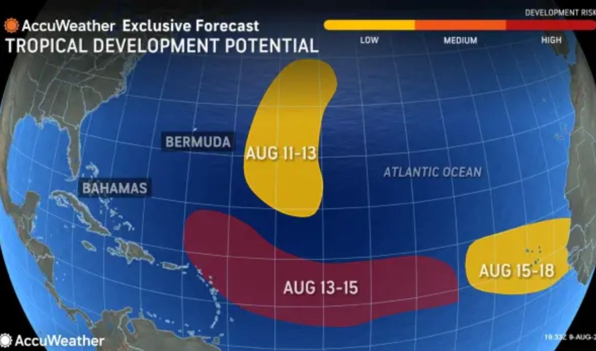 A major hurricane is expected to form in the Atlantic from mid-August. Photo: AccuWeather