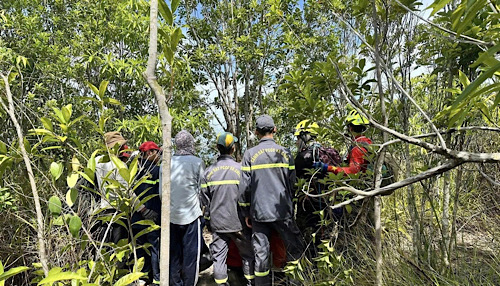 Hoang Nguu Son山脈で男性の遺体が発見された場所。写真:Lam Hoang Tien