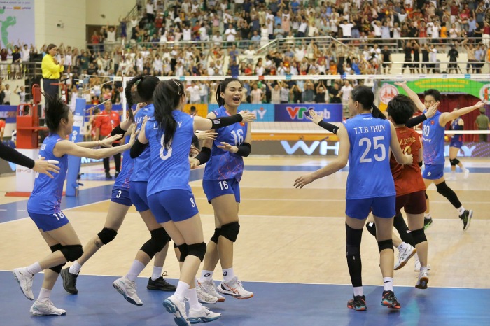 Tuyen bong chuyen nu Viet Nam vo dich SEA V.League 2025. Anh: Trung Thu