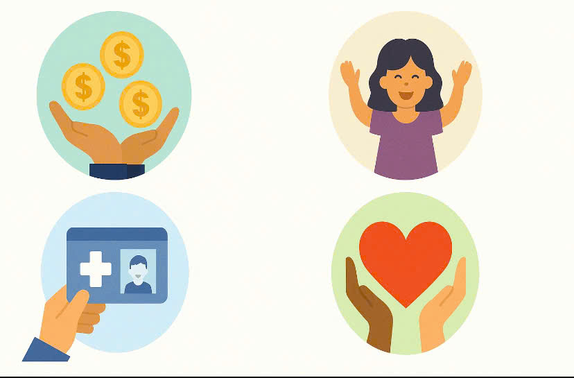 Benefits of participating in household health insurance. Graphics: Huong Giang