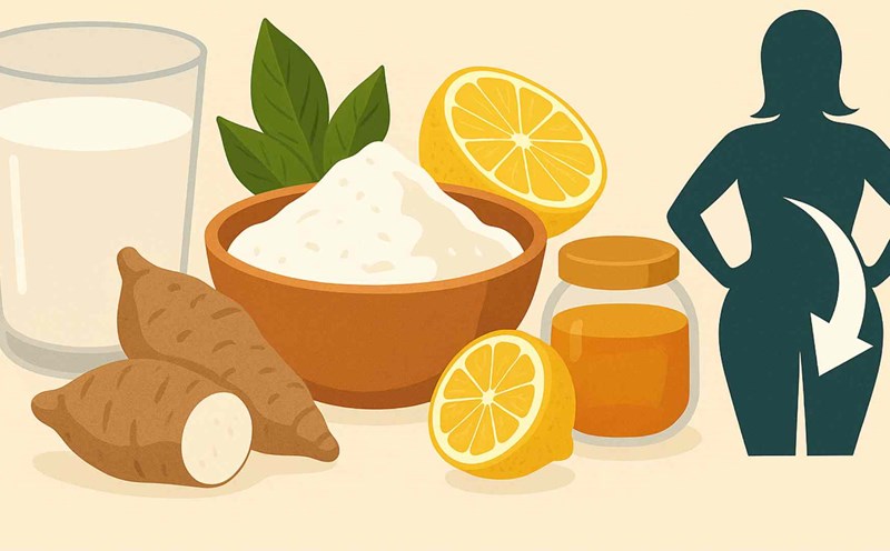 Lose weight quickly and safely with kudzu powder. Graphic photo: Hoang Loc