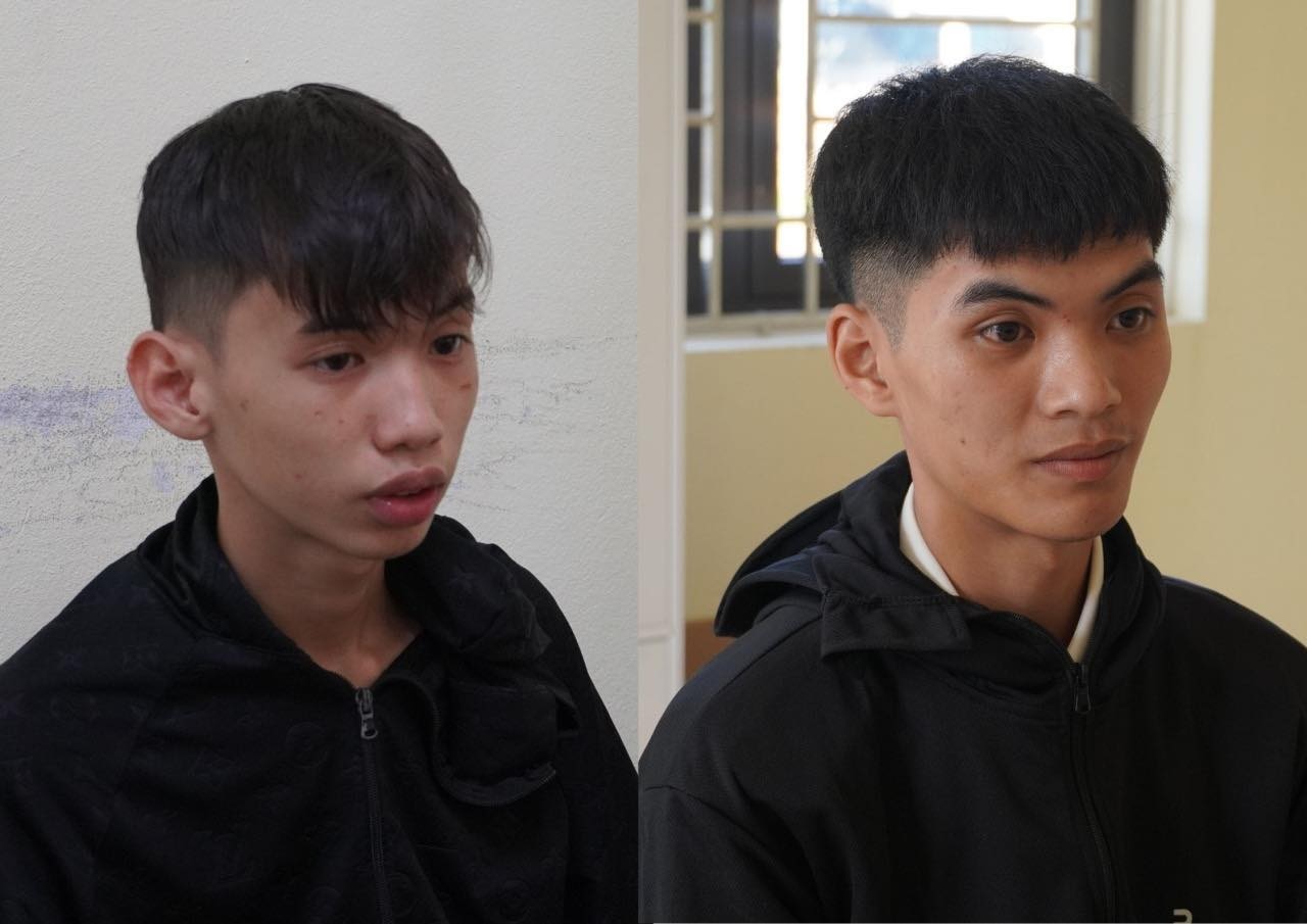 2 thanh niên giả danh Công an chặn xe lấy tiền. Ảnh: Công an Quảng Trị