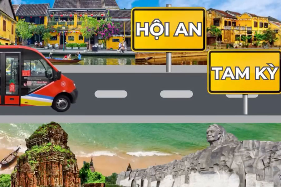 Ket noi Da Nang - Hoi An - Tam Ky bang xe buyt gia re. Anh: DVCC