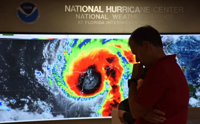 The next storm, Erin, is expected to form this week. The photo shows a satellite image of Hurricane Helene in 2024. Photo: US National Hurricane Center