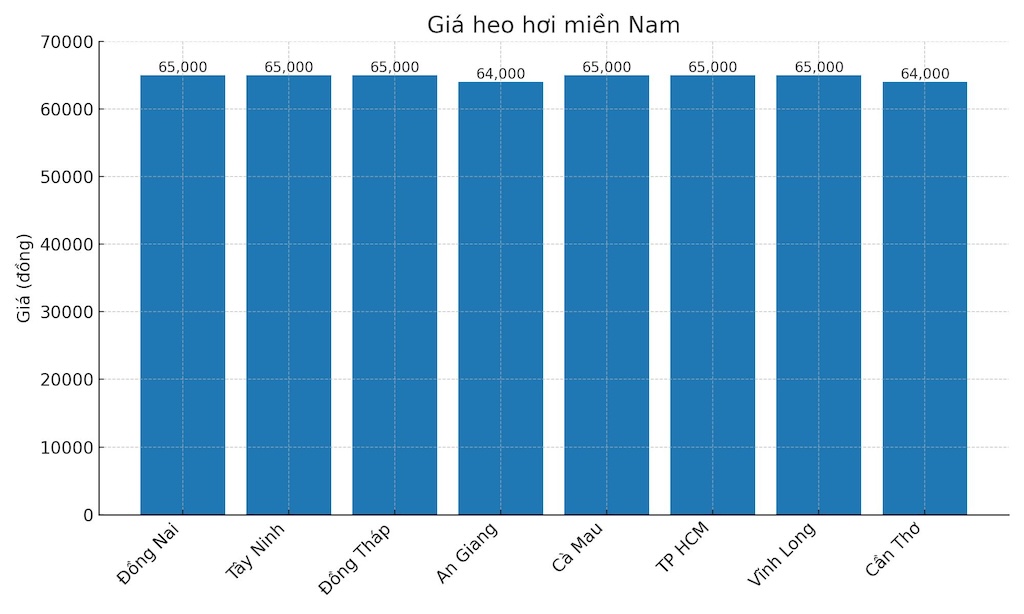 Gia heo hoi ngay 11.8 tai khu vuc mien Nam. Do hoa: Thuy Linh