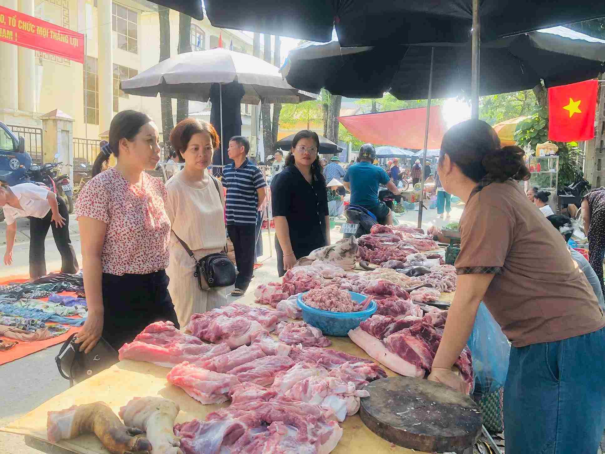 HOAの人民委員会は、この地域のアフリカの豚コレラを予防し、戦うための措置を広めています。写真：Hoa an Commeneの人民委員会