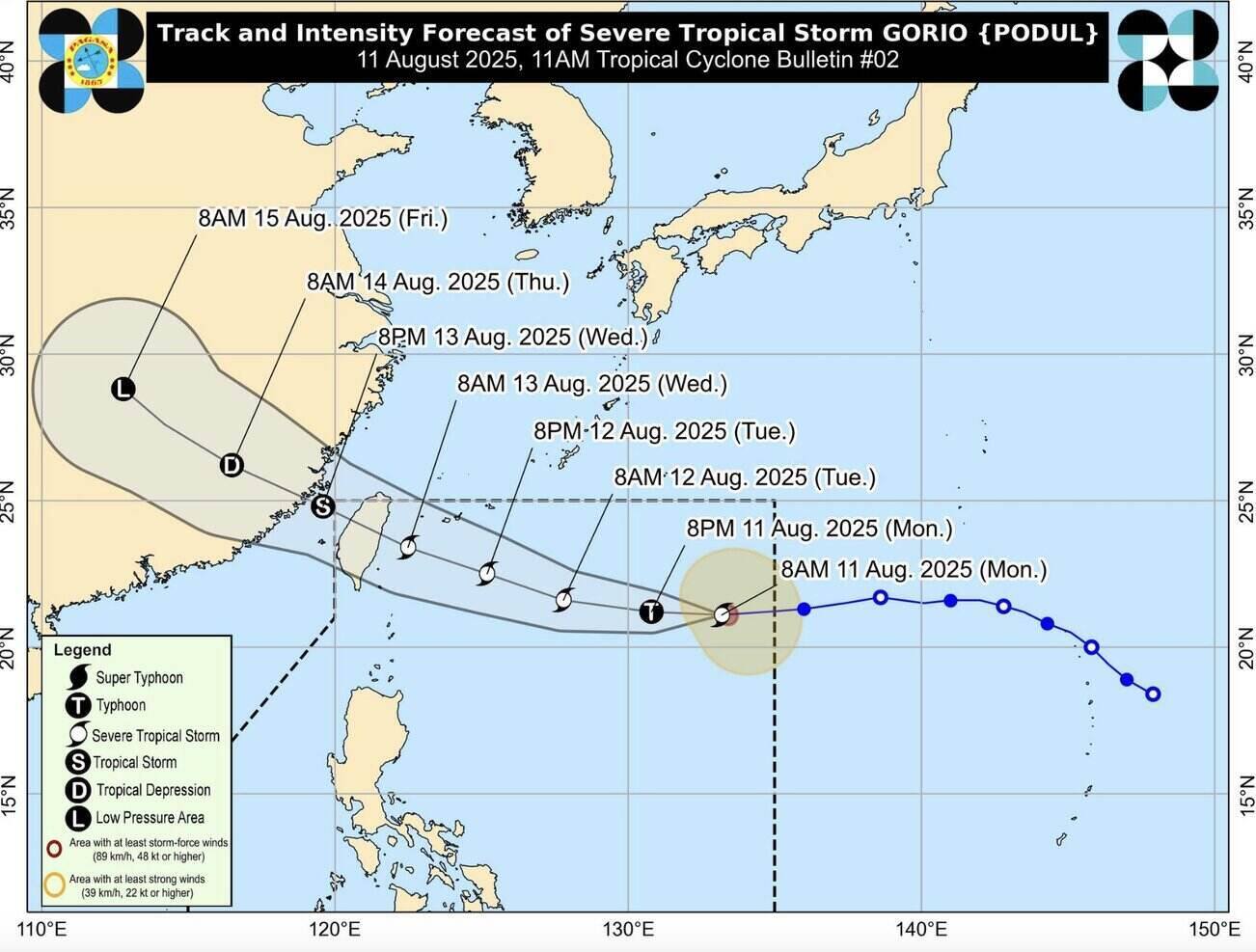 Duong di du bao cua bao Podul. Anh: PAGASA 