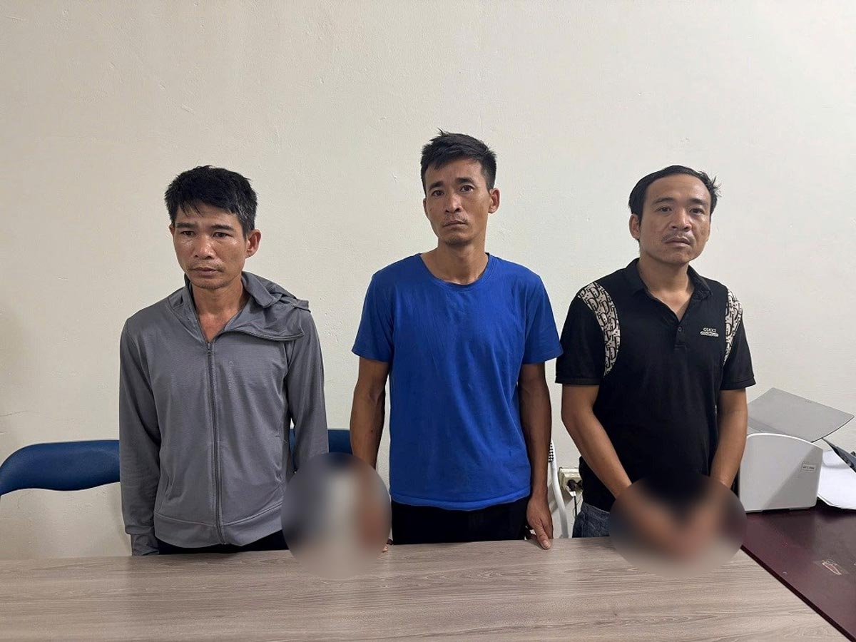 마약 불법 사용 조직 행위를 한 3명의 용의자. 사진: 하이퐁시 공안