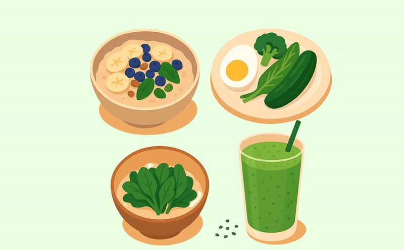 Breakfast menu helps reduce belly fat effectively. Graphic photo: Thai Anh