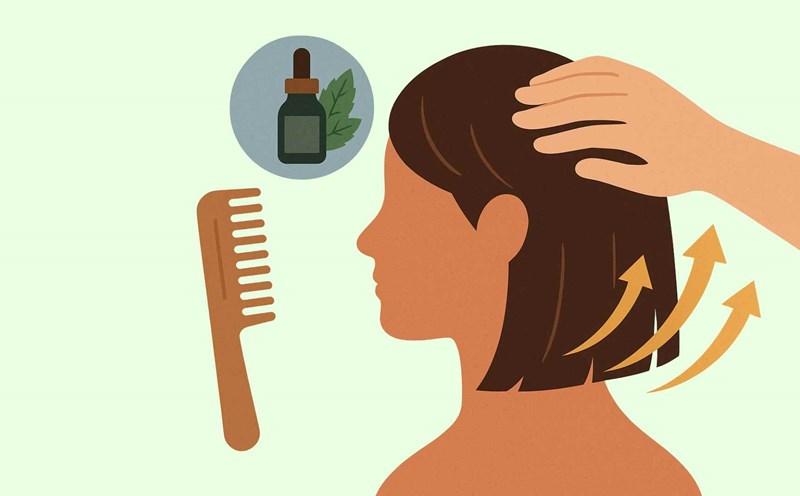 The secret to helping hair grow quickly and healthily at home. Graphic photo: Hoang Loc
