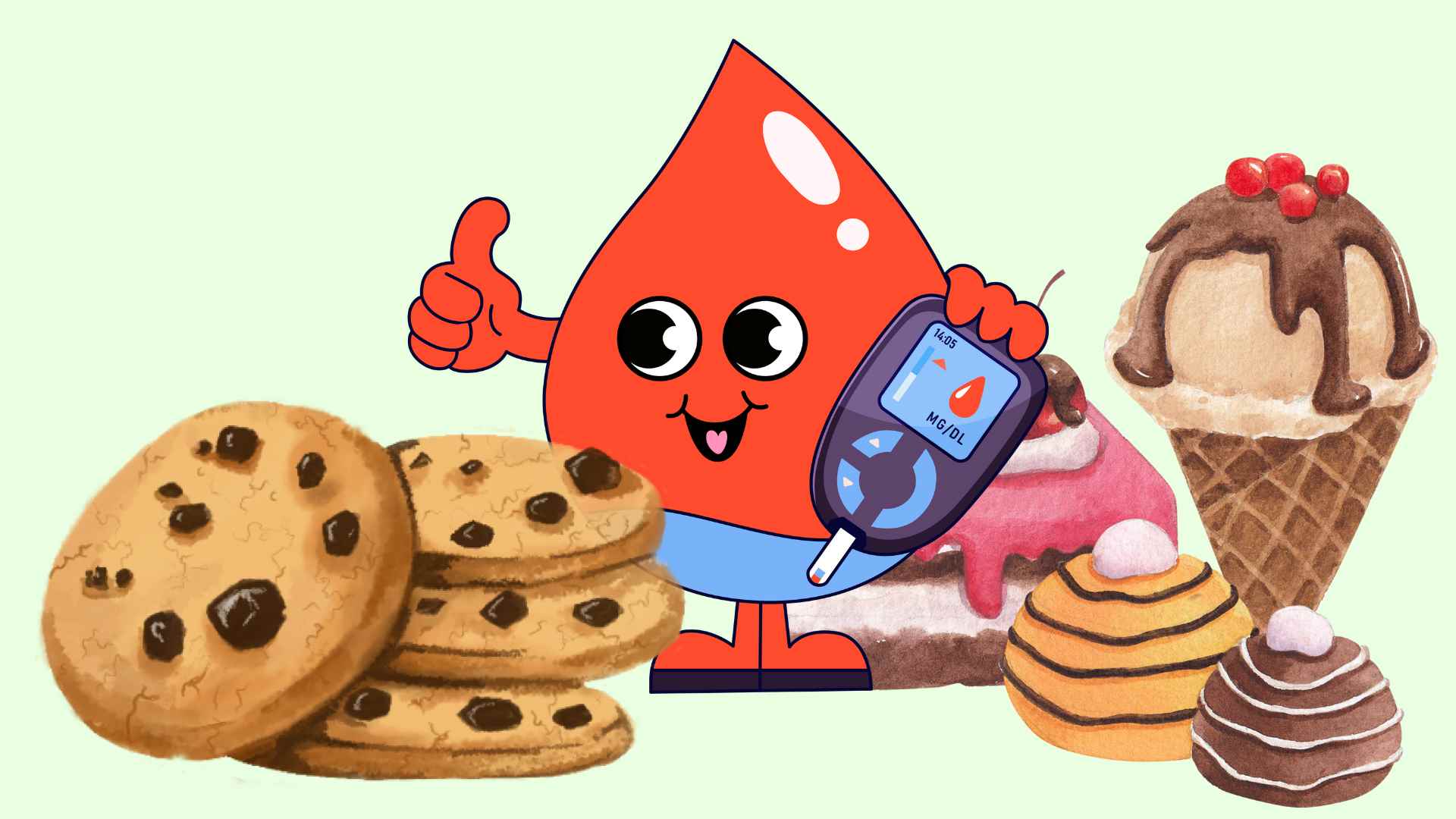 People with a high glycemic index can still enjoy sweets. Graphic photo: Huong Giang