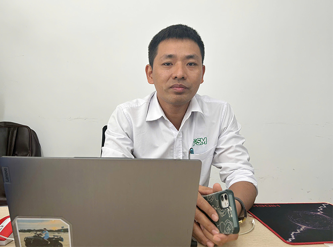 Anh Nguyen Dang Anh – Giam doc Ban quan ly chung cu Sky Central. Anh: Quynh An