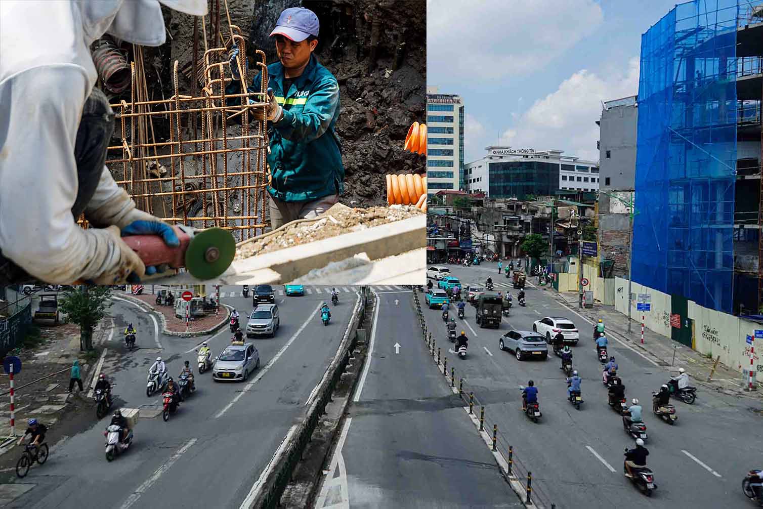 Situation actuelle de la zone qui construira un pont sur le projet de route la plus chere de la planete a Hanoï. Photo : Huu Vu