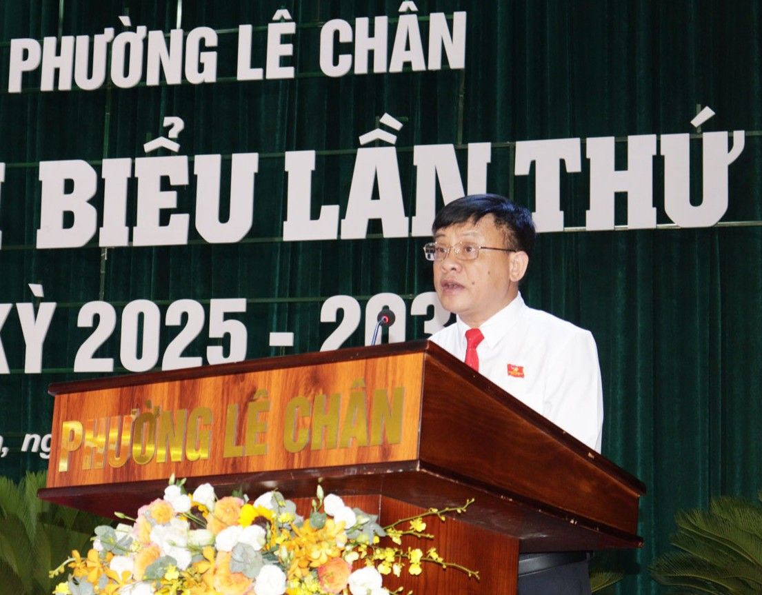 Ong Dang Dong Anh - Bi thu Dang uy phuong Le Chan nhiem ky 2025-2030. Ảnh: Cong TTDT Hai Phong 
