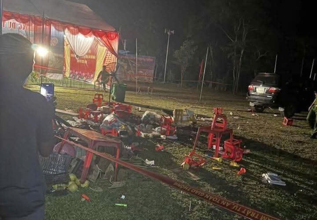 The scene of the accident that killed a 6-year-old boy. Photo provided by local people.