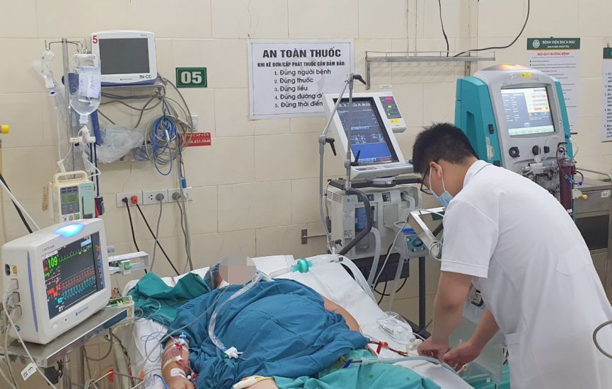 The dengue patient was treated at Bach Mai Hospital. Photo: Thuy Linh