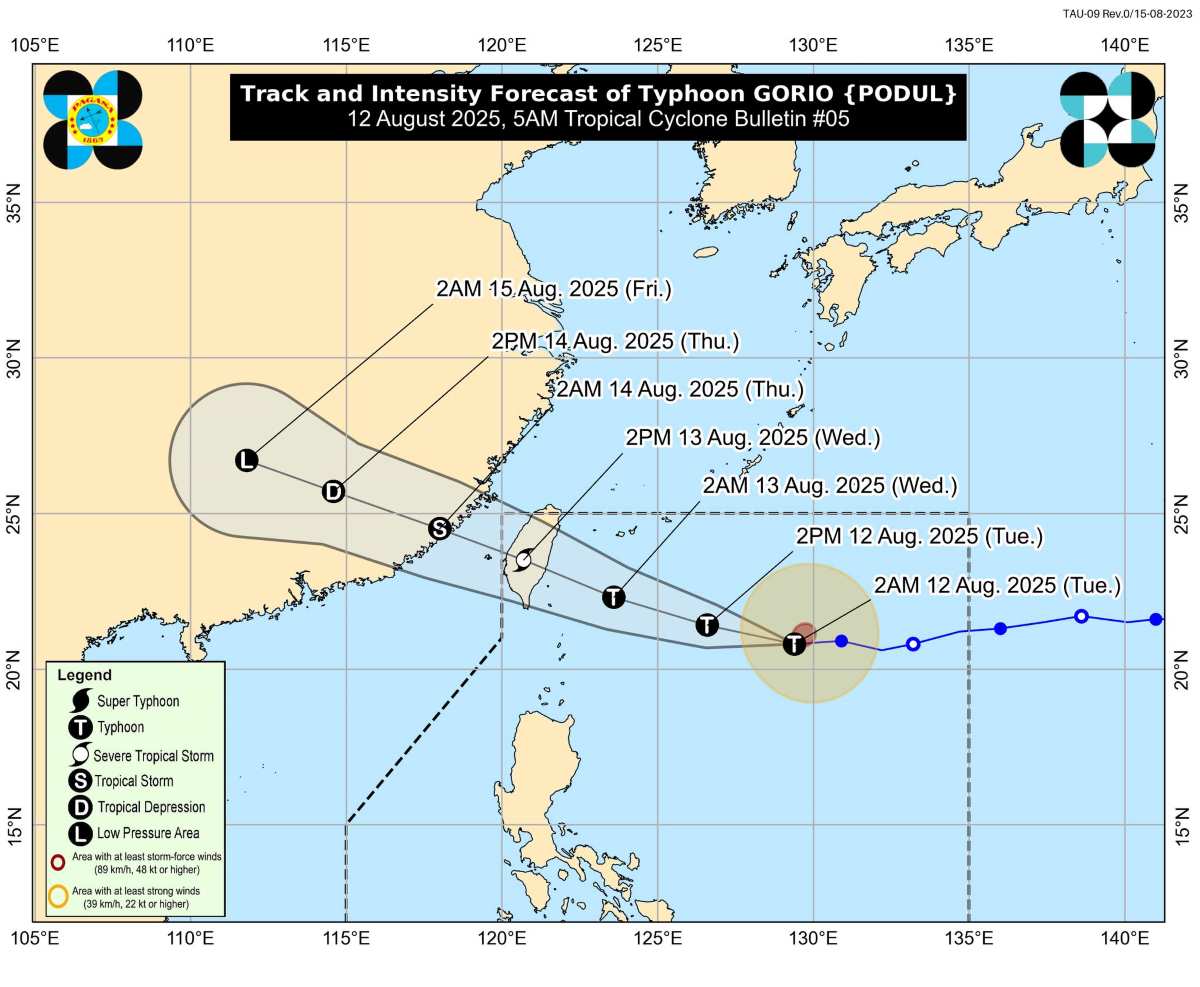 Du bao duong di cua bao Podul (Gorio). Anh: PAGASA