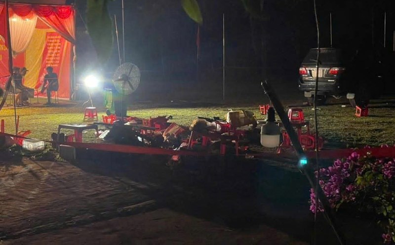 Scene of the accident in Lao Cai on the evening of August 11. Photo: Provided by the people