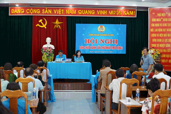 플레이쿠 노동조합은 조합원과 근로자를 위한 법률 자문 회의를 개최할 예정입니다. 사진: 탄 뚜언