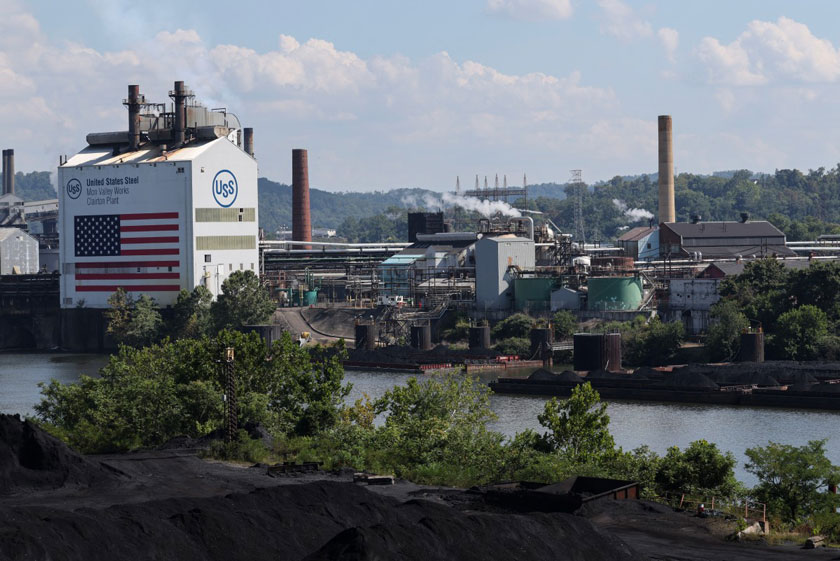 8월 11일 폭발 사고 이후 펜실베이니아(미국)에 있는 US 스틸 공장의 일부 사진: AFP