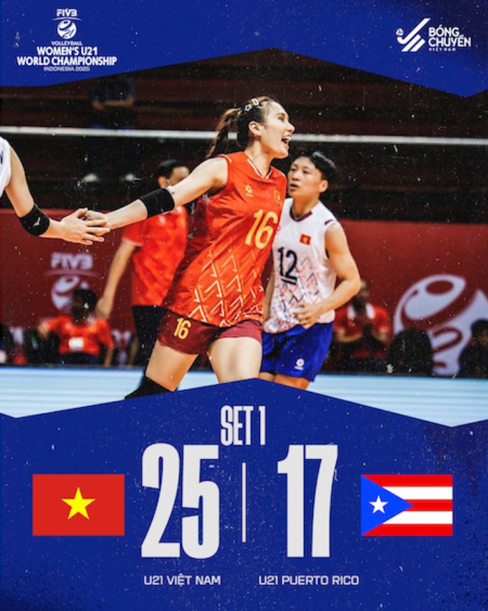Ti so set 1. Anh: Bong chuyen Viet Nam