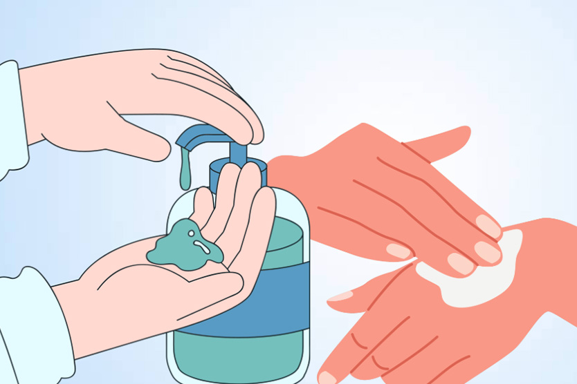 殺菌剤を使いすぎると、皮膚の微生物系に影響を与える可能性があります。イラスト:ティエン・ニャン