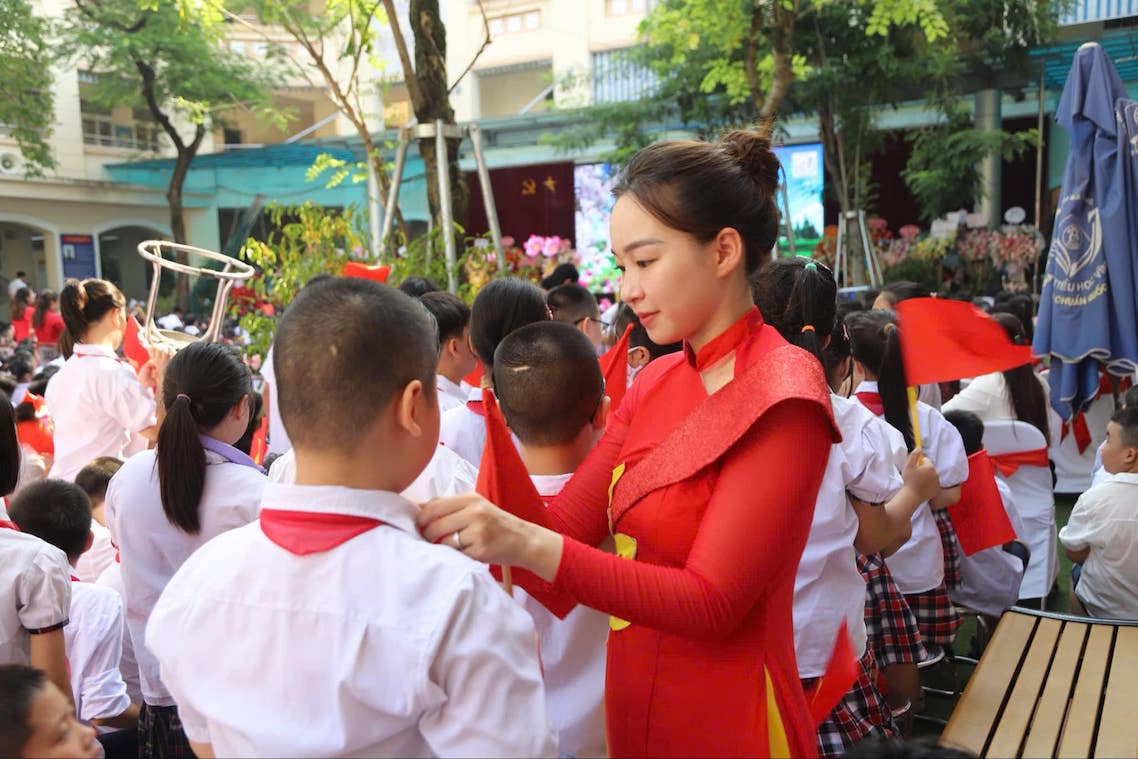 Le khai giang nam hoc 2025 - 2026 duoc Bo GDDT duoc to chuc vao ngay 5.9 theo hinh thuc truc tiep va truc tuyen. Anh: Van Trang