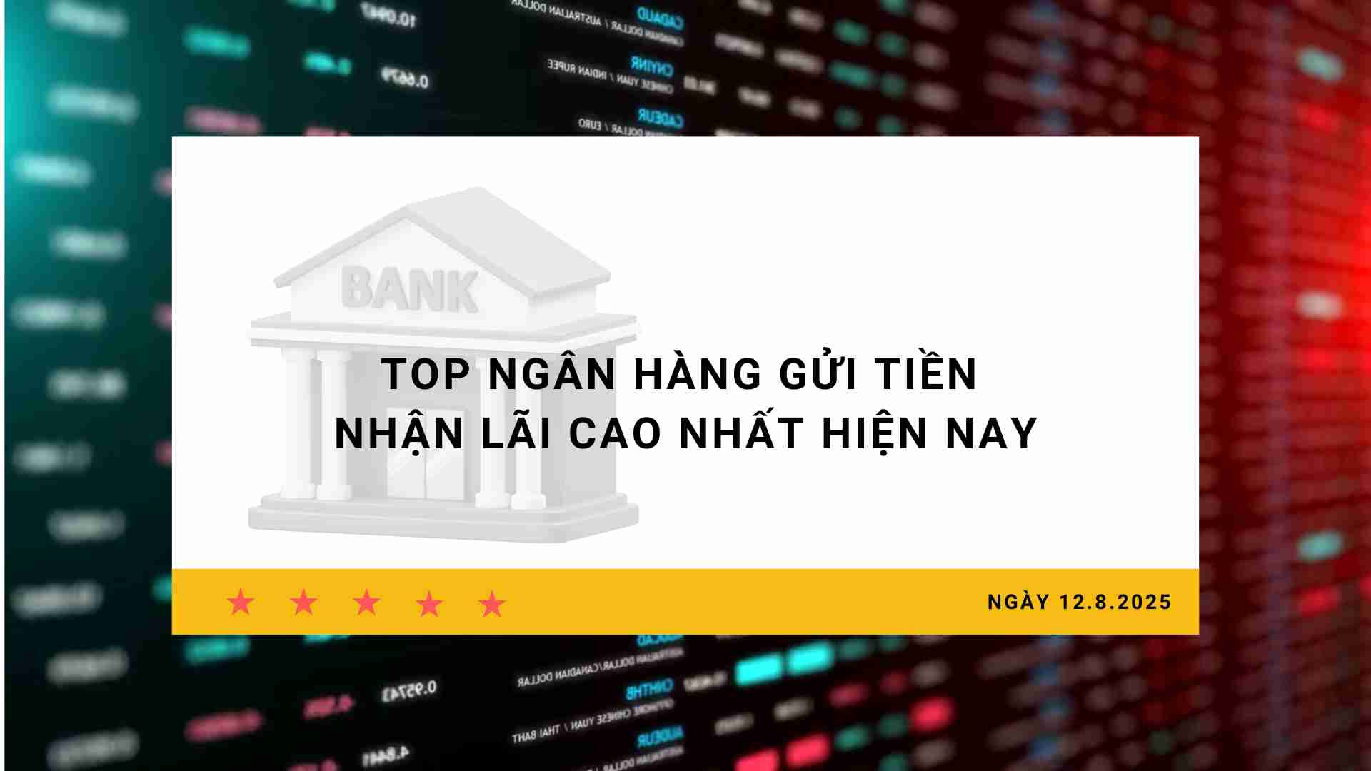 Interest rate 12.8: Top banks depositing money with the highest interest rates today